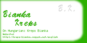 bianka kreps business card